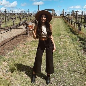 The Greer Cropped Wide Leg Denim by OAT NY black